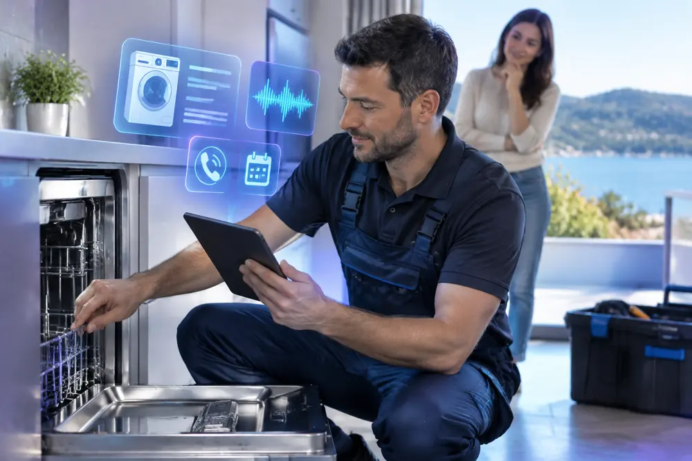 Appliance repair booking and follow-up in progress