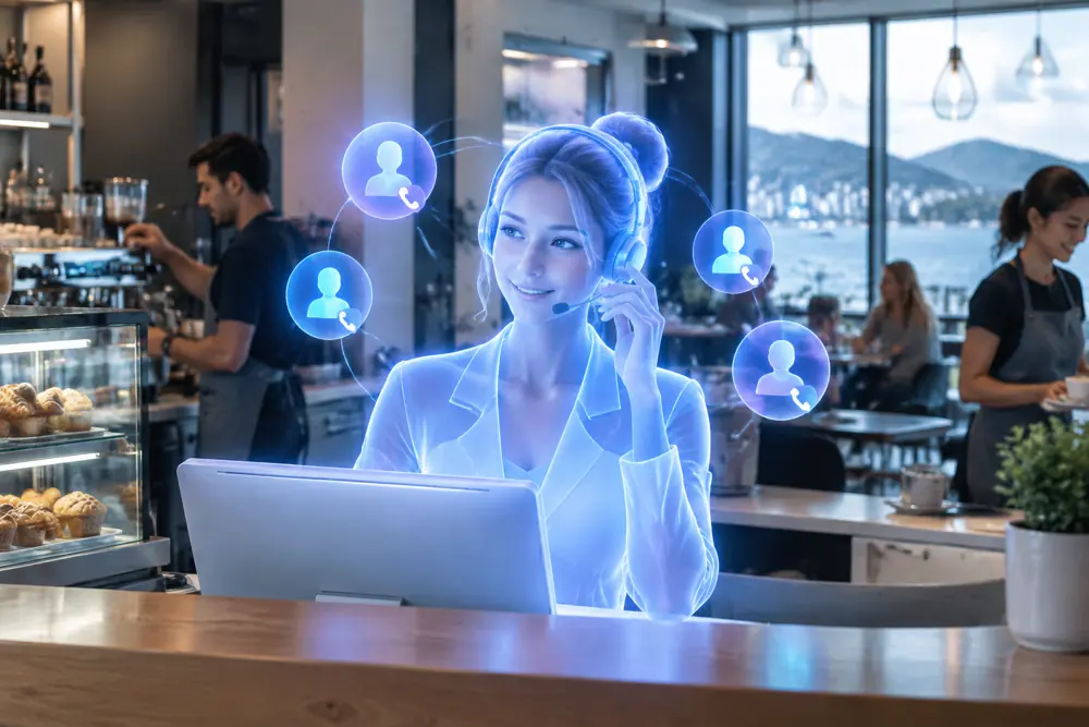 SAM digital receptionist answering calls for a New Zealand cafés business