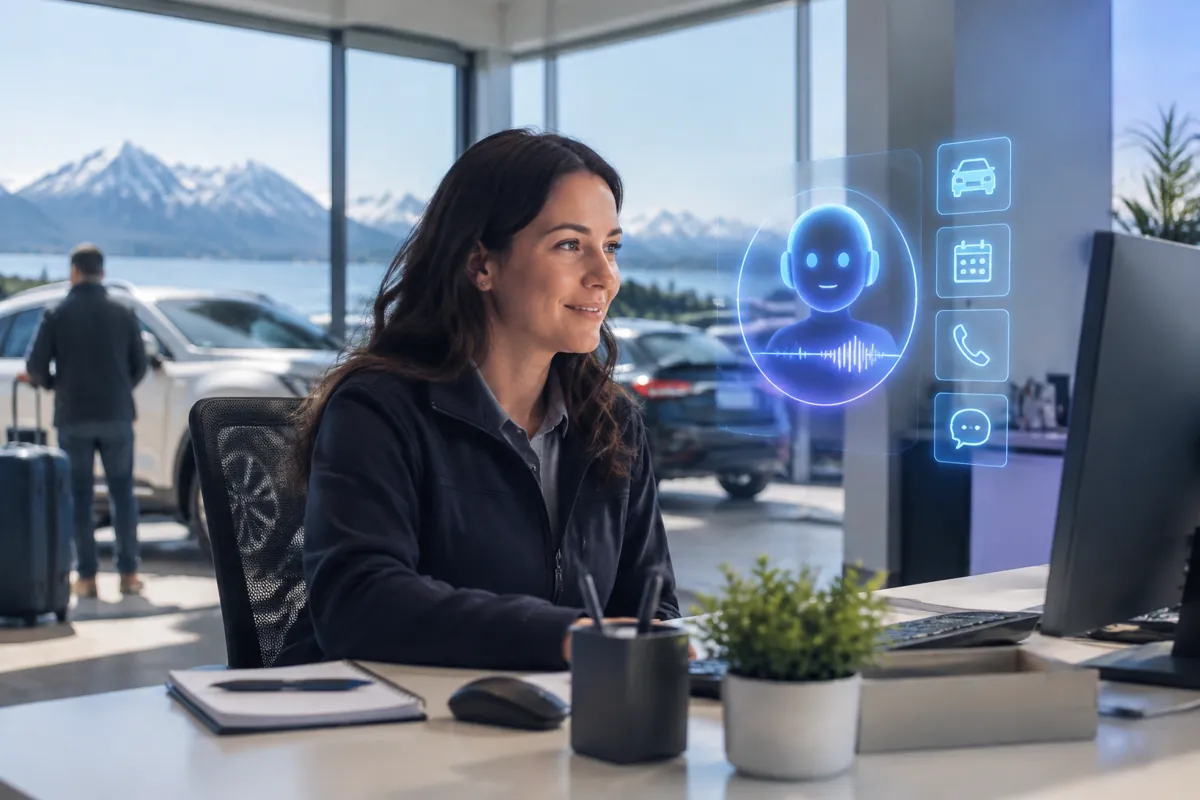 Car rental companies team at work while AIIT Voice AI answers customer calls
