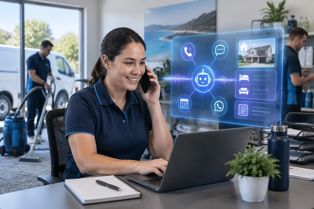Carpet cleaners workflow coordinated across channels