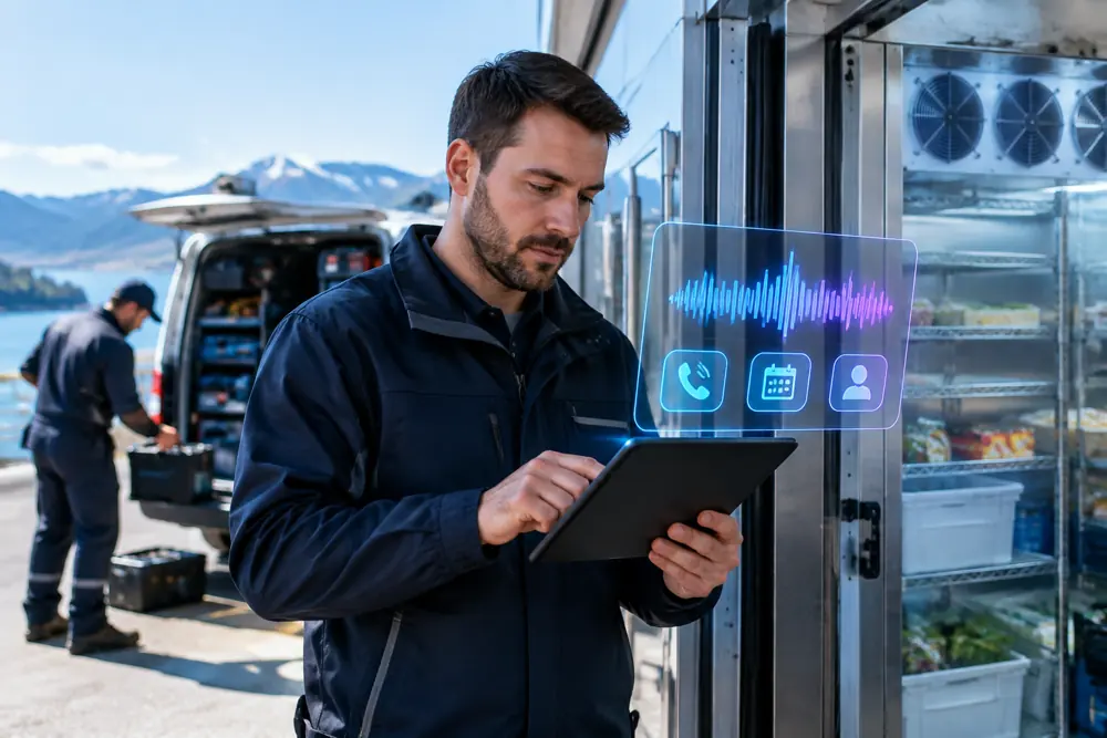 Commercial refrigeration booking and follow-up in progress