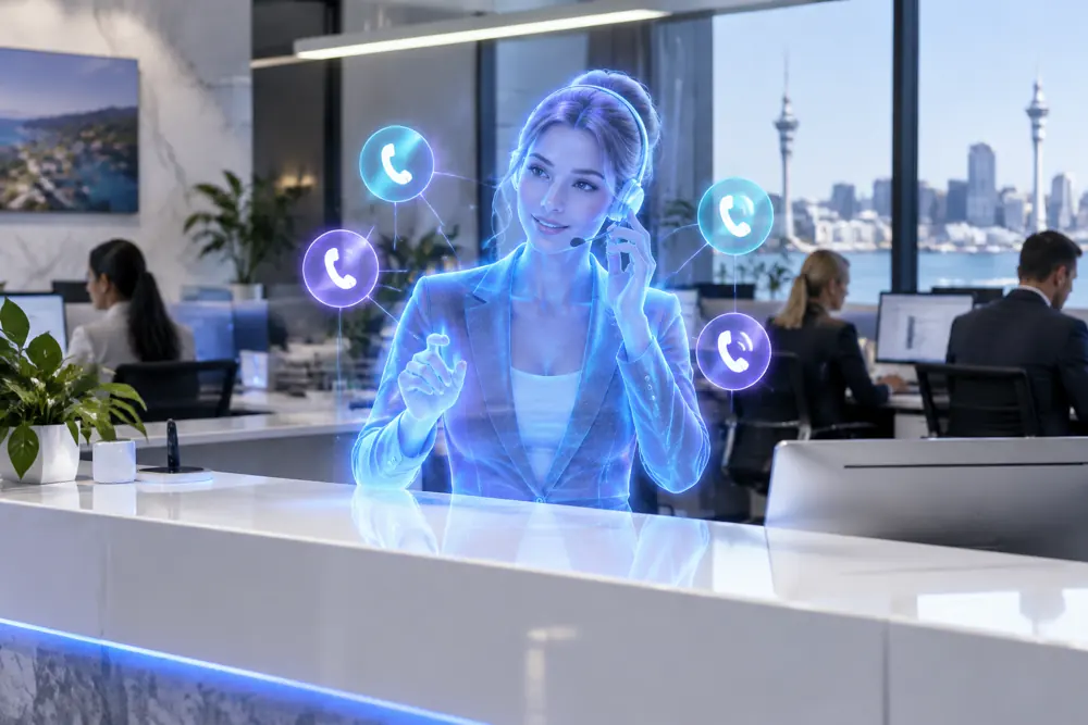 SAM digital receptionist answering calls for a New Zealand conveyancers business