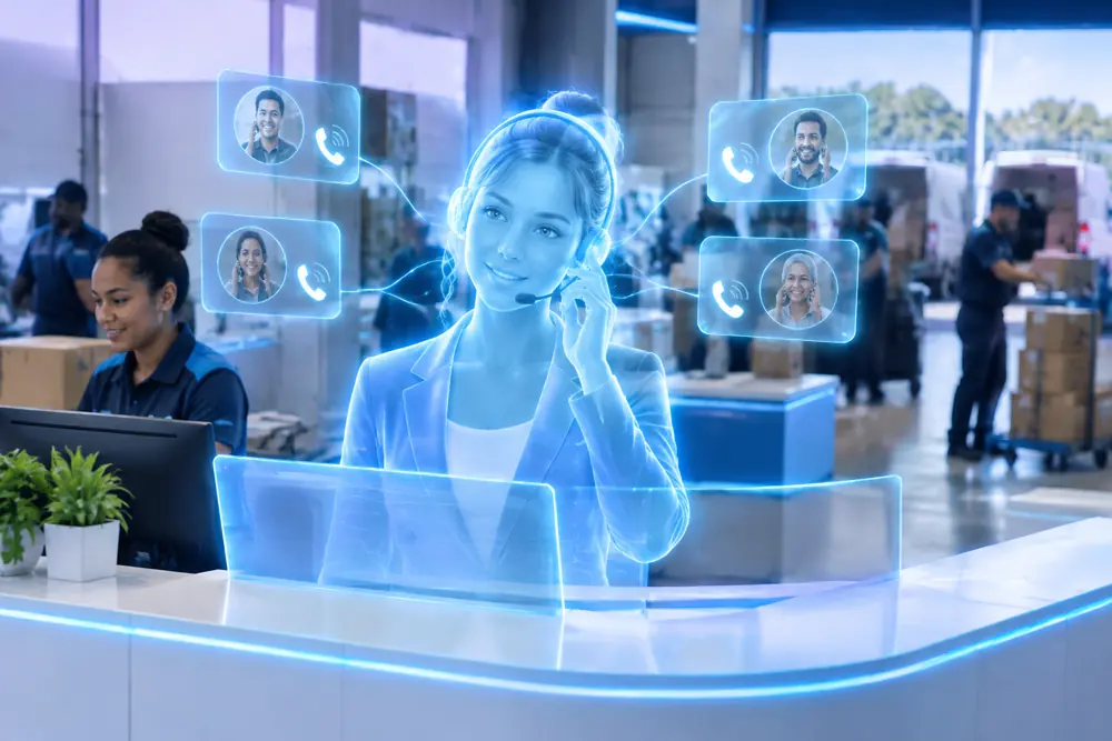 SAM digital receptionist answering calls for a New Zealand courier companies business