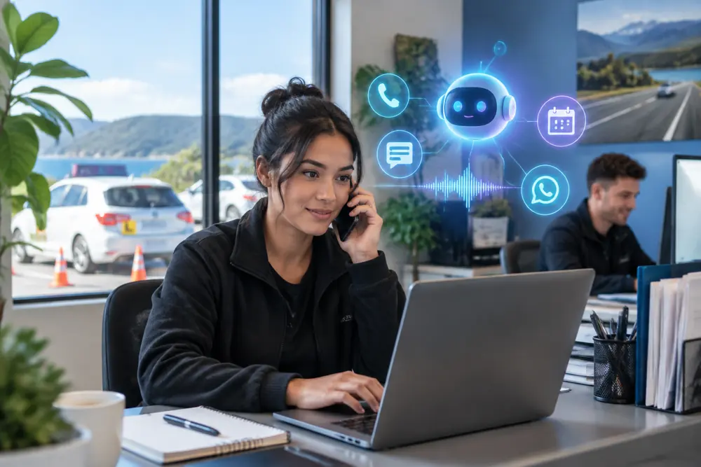 Driving schools workflow coordinated across channels