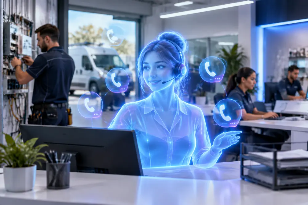 SAM digital receptionist answering calls for a New Zealand electricians business
