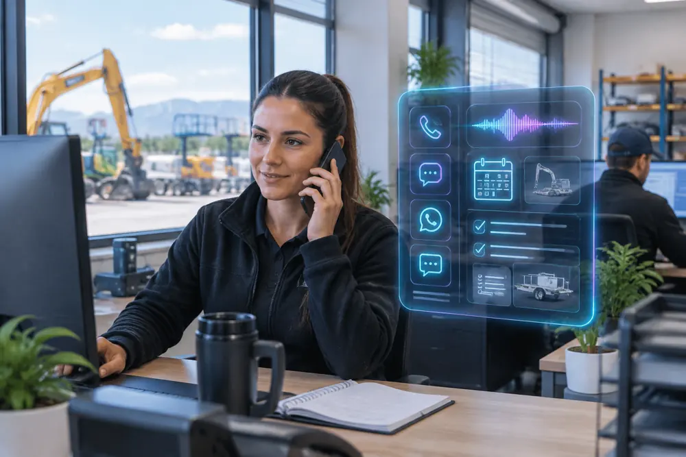 Equipment hire workflow coordinated across channels
