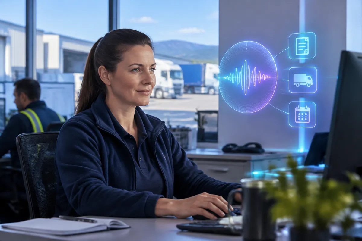 Freight operators team at work while AIIT Voice AI answers customer calls