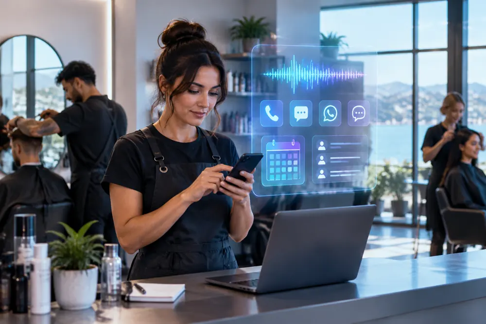 Hairdressers/barbers workflow coordinated across channels