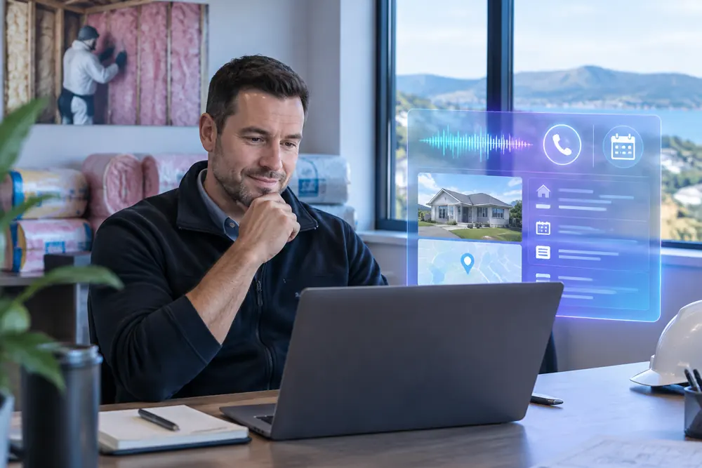 Business owner reviewing Voice AI conversation outcomes