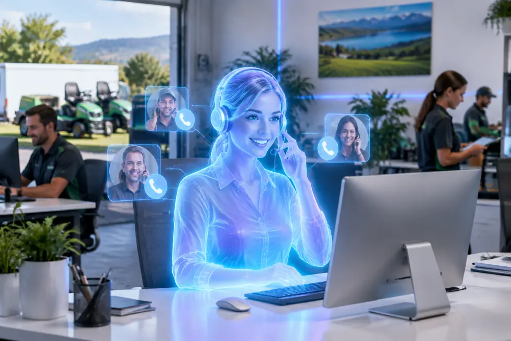 SAM digital receptionist answering calls for a New Zealand lawn-care businesses business