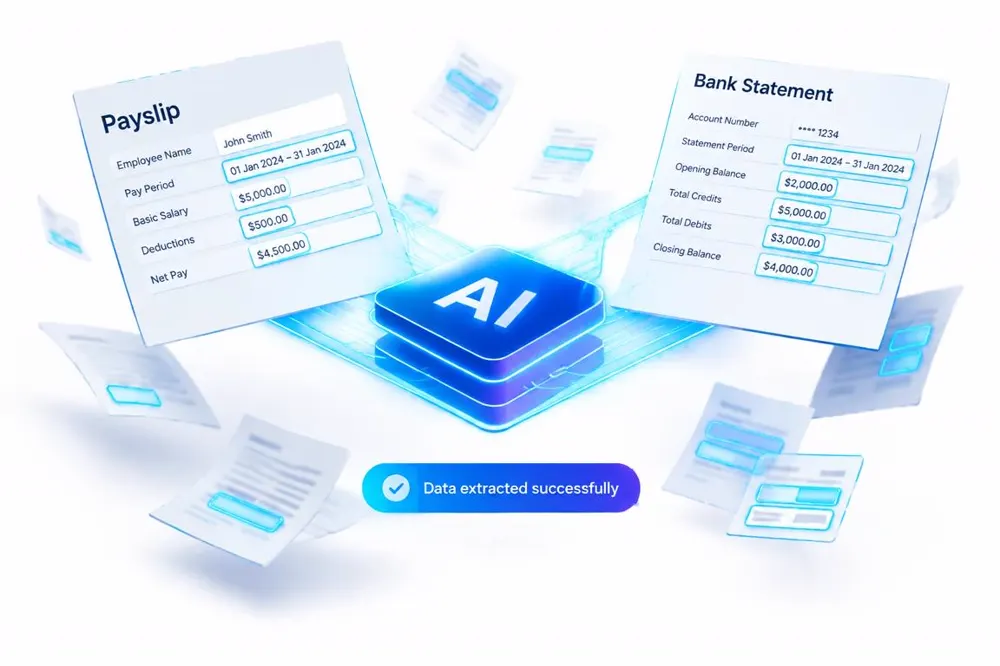 AI extracting data from payslips and bank statements