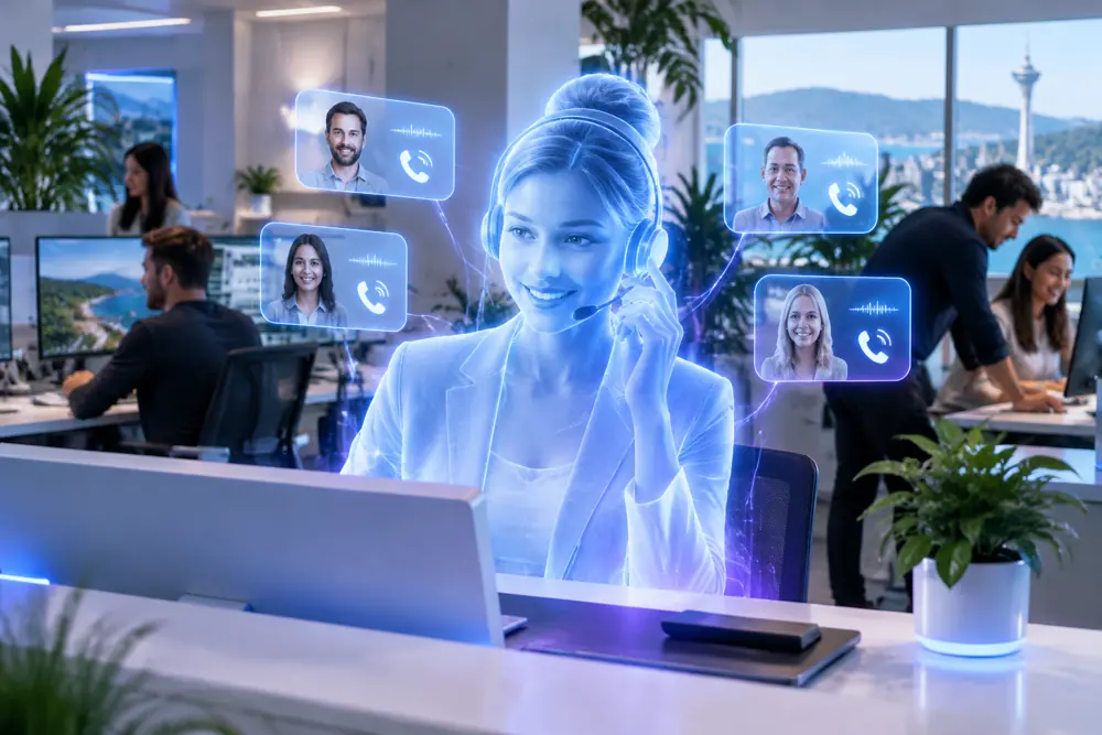 SAM digital receptionist answering calls for a New Zealand marketing agencies business