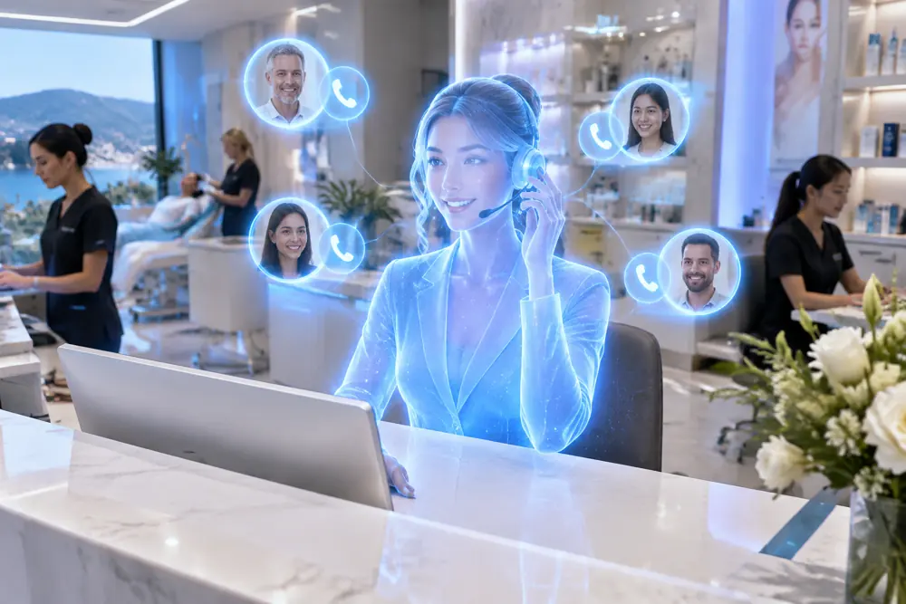 SAM digital receptionist answering calls for a New Zealand med spas / cosmetic clinics business