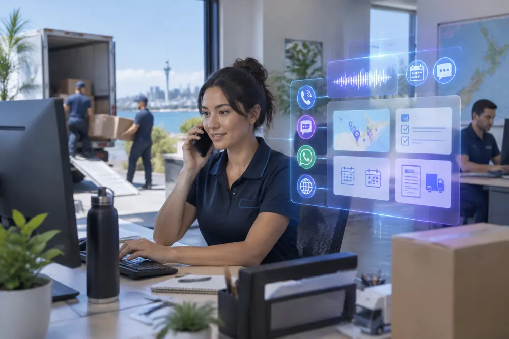 Moving companies workflow coordinated across channels
