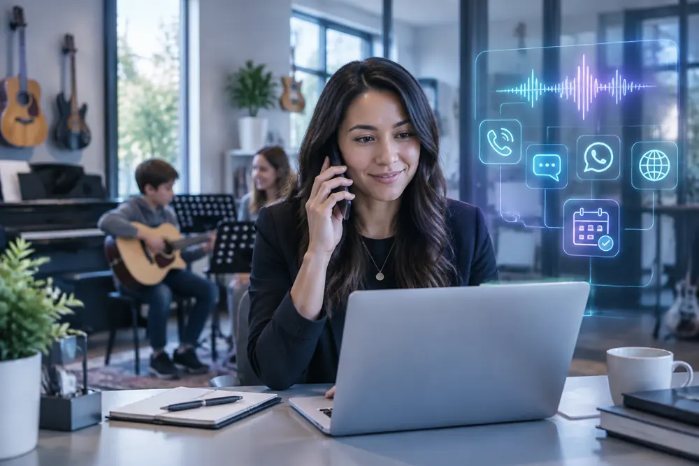 Music schools workflow coordinated across channels