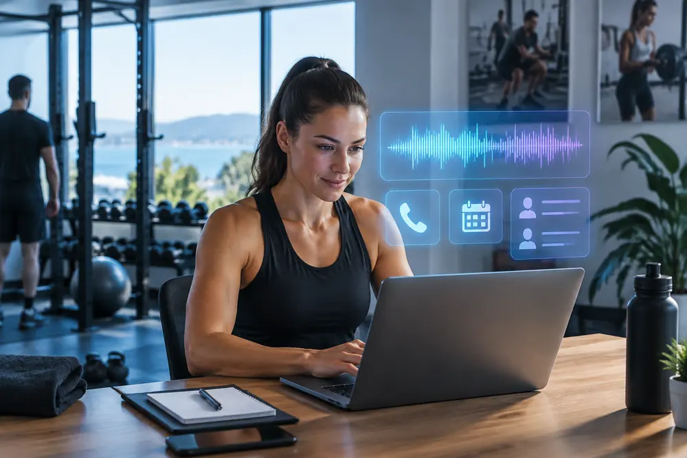 Business owner reviewing Voice AI conversation outcomes