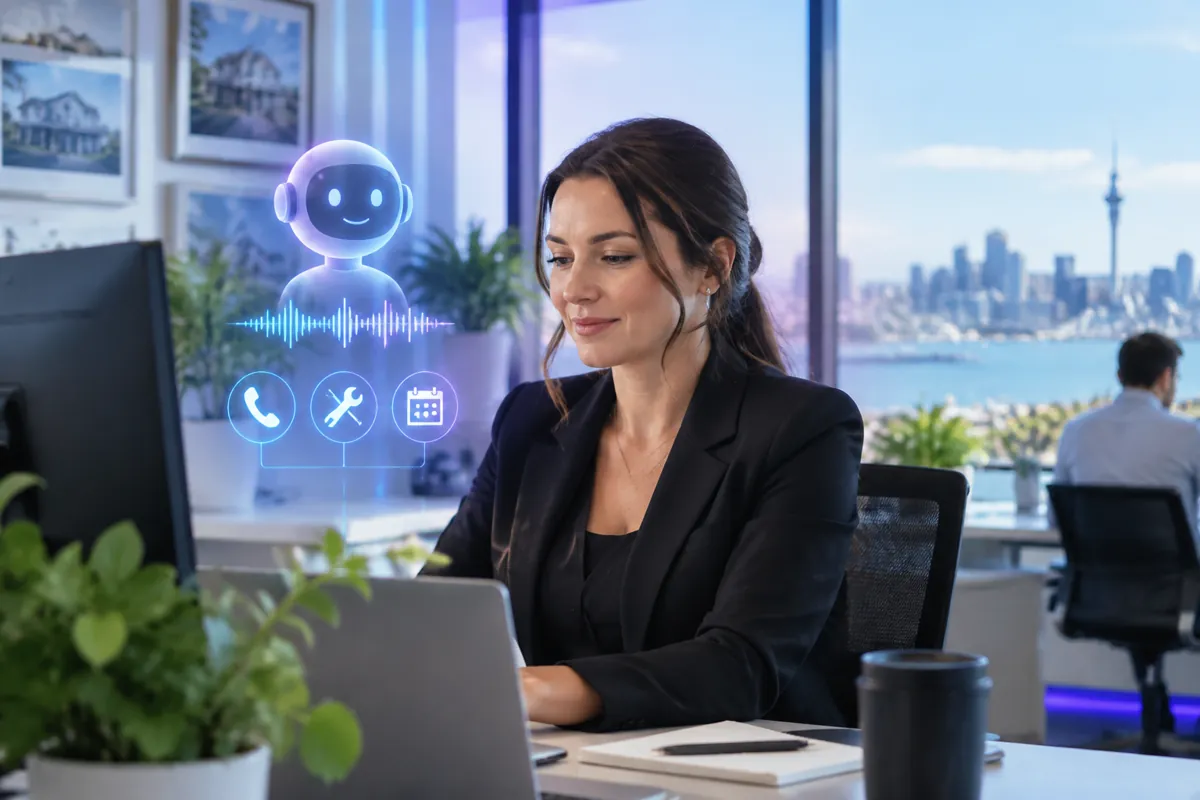 Property managers team at work while AIIT Voice AI answers customer calls