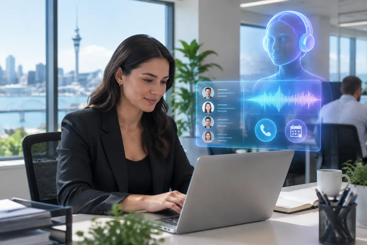 Recruitment agencies team at work while AIIT Voice AI answers customer calls