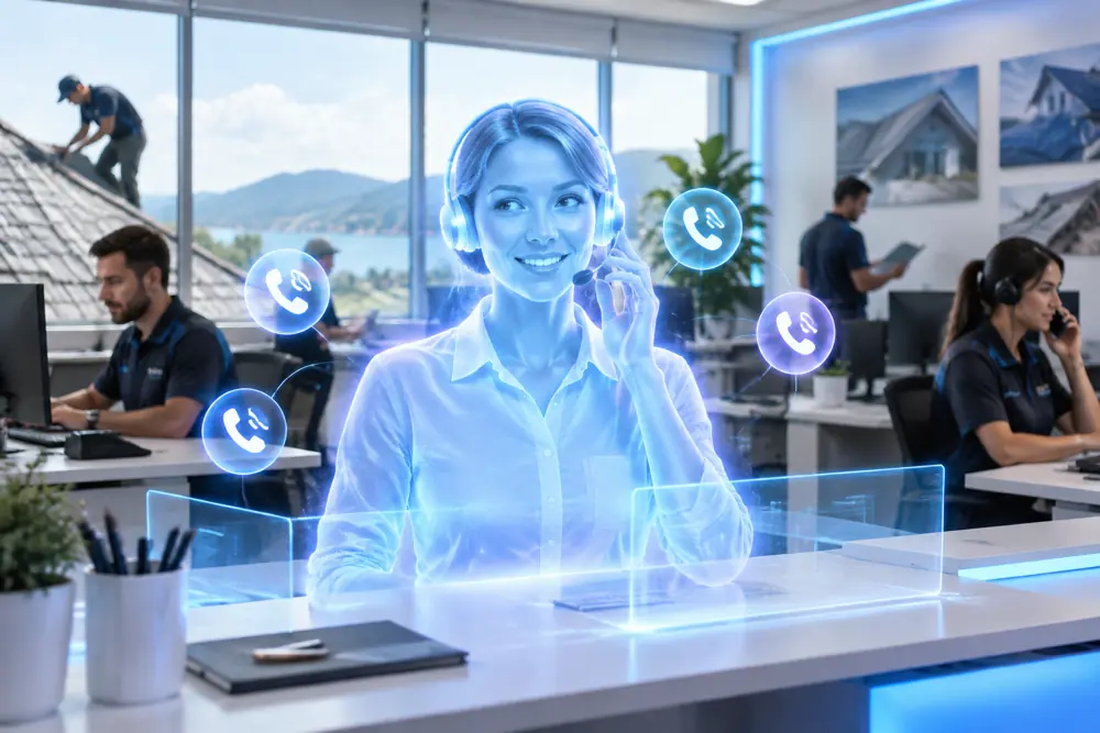 SAM digital receptionist answering calls for a New Zealand roofers business
