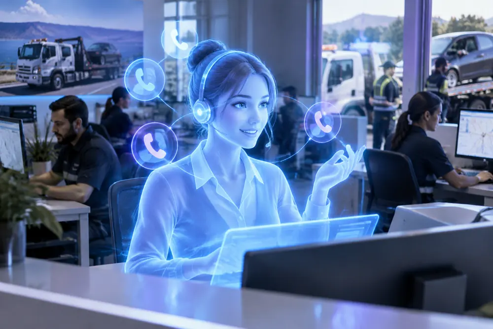SAM digital receptionist answering calls for a New Zealand towing companies business