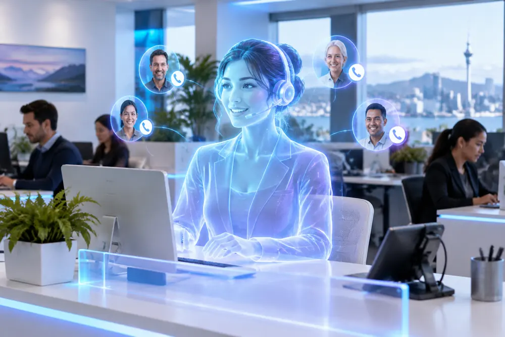 SAM digital receptionist answering calls for a New Zealand training providers business