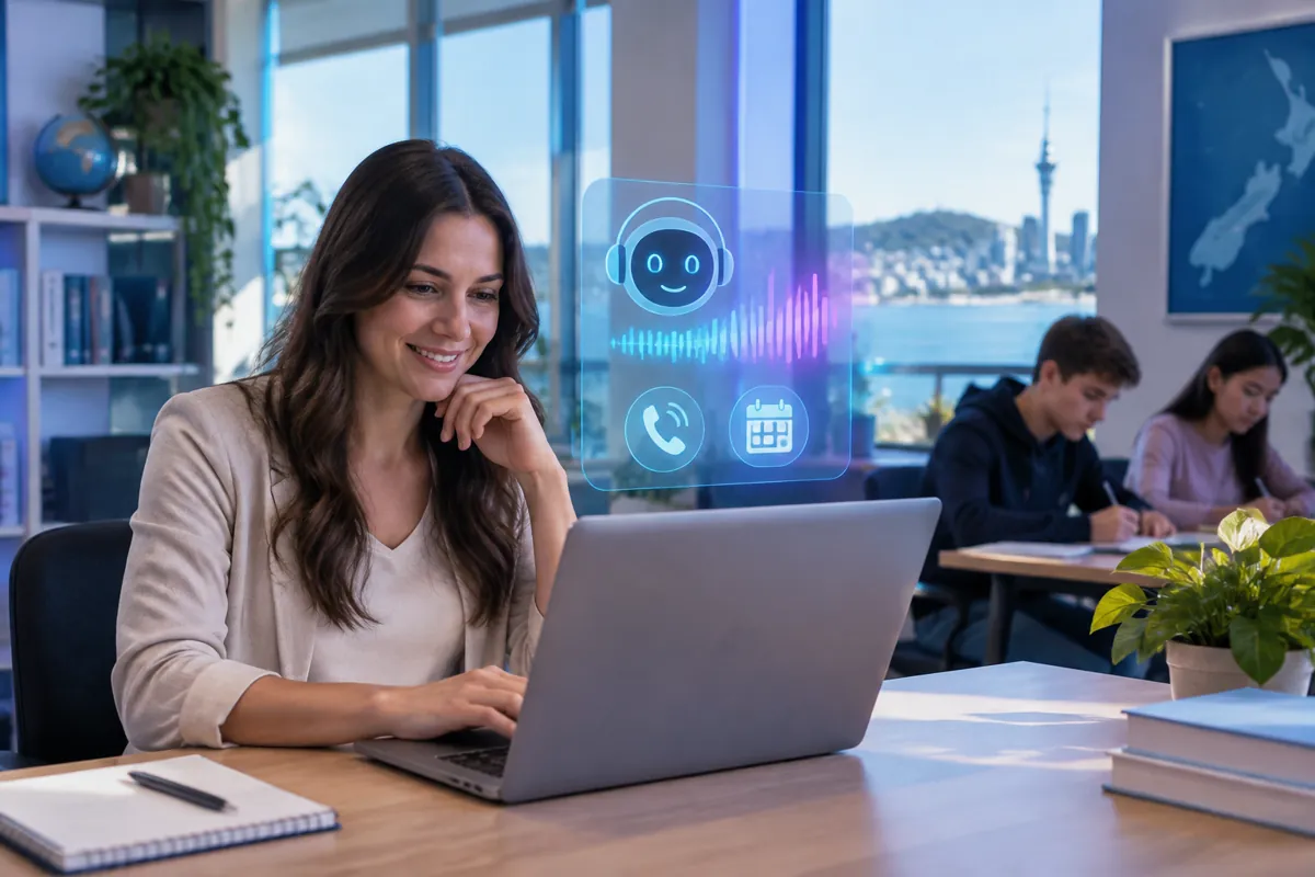 Tutoring businesses team at work while AIIT Voice AI answers customer calls