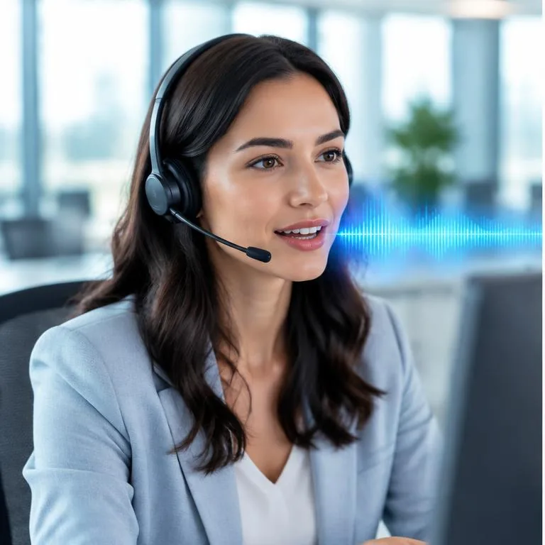 Voice AI specialists working together in a bright corporate environment
