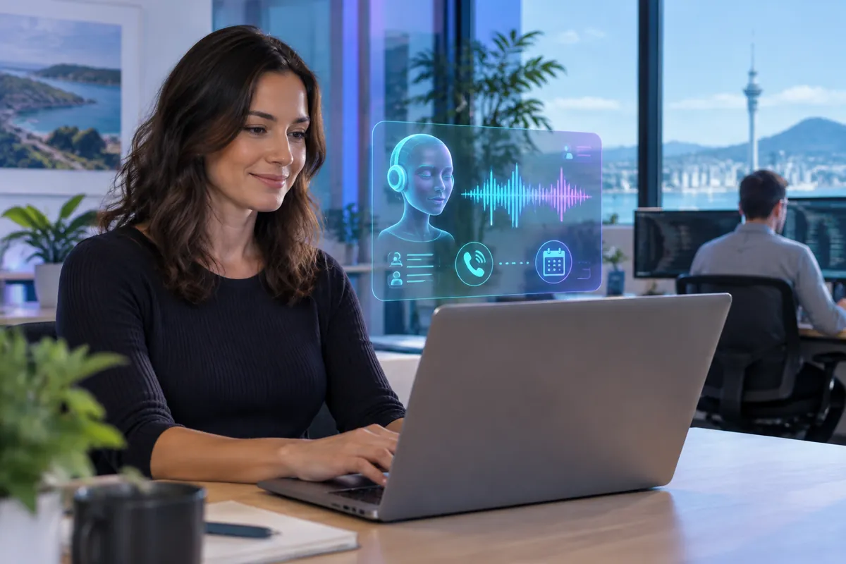Web agencies team at work while AIIT Voice AI answers customer calls