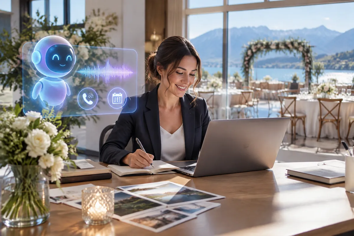 Wedding venues team at work while AIIT Voice AI answers customer calls