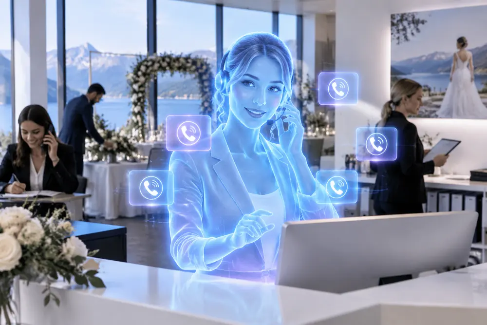 SAM digital receptionist answering calls for a New Zealand wedding venues business
