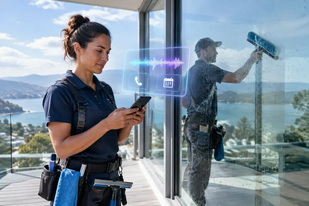 Window cleaners booking and follow-up in progress